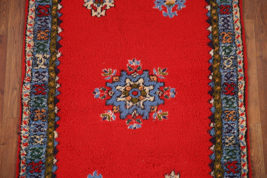 Red Vintage Moroccan Oriental Area Rug 3x5