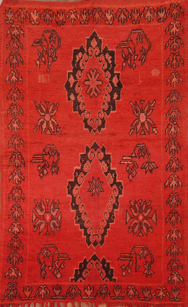 Red Geometric Moroccan Oriental Area Rug 6x9