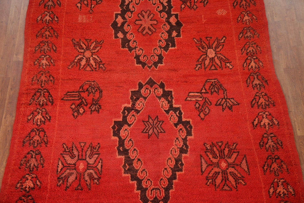 Red Geometric Moroccan Oriental Area Rug 6x9