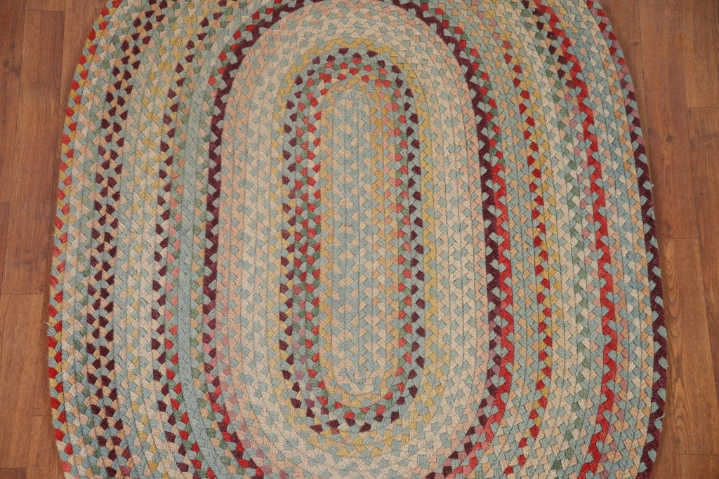 American Hook Oriental Oval Area Rug 4x6