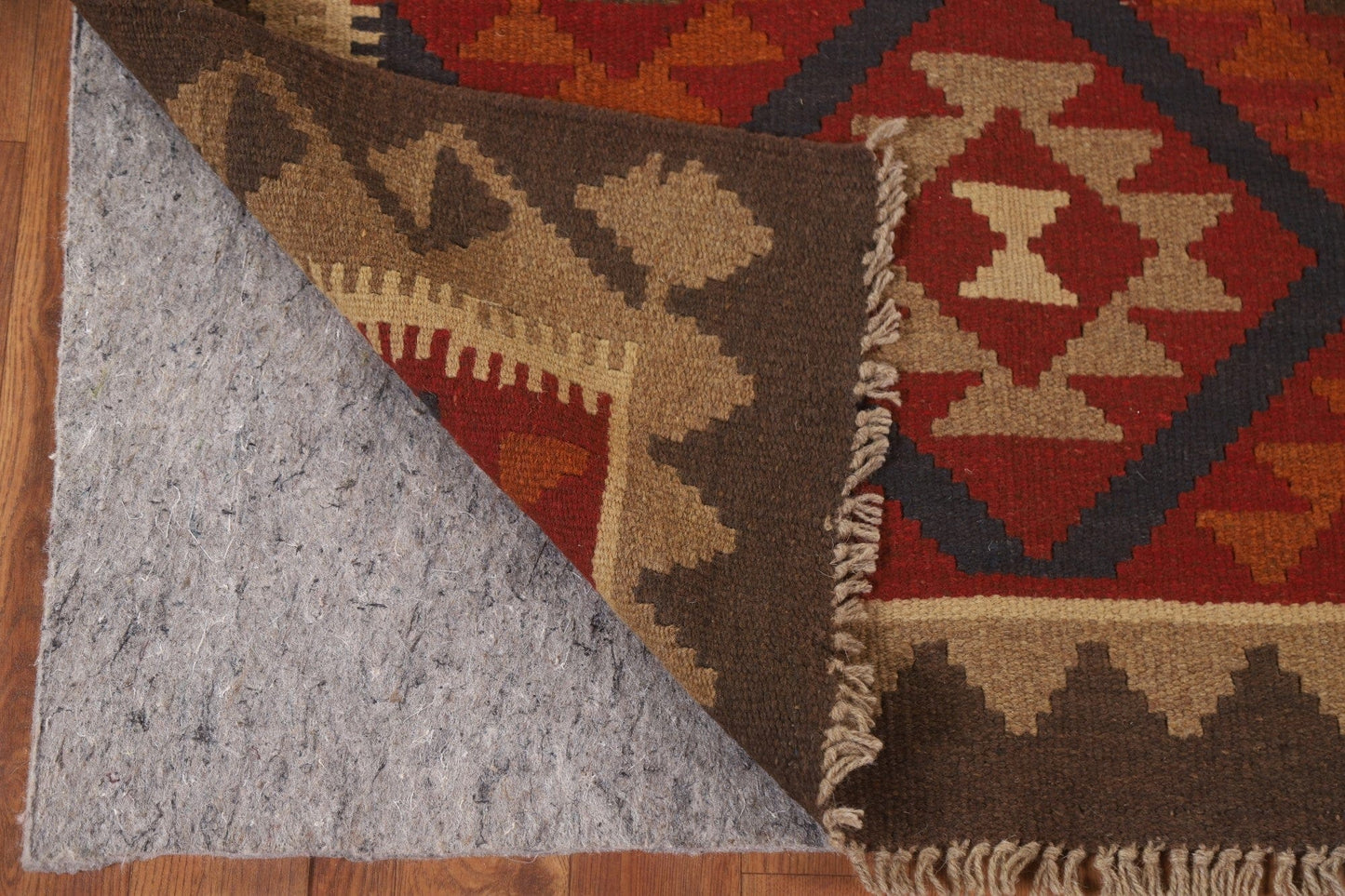 Kilim Reversible Wool Runner Rug 3x7