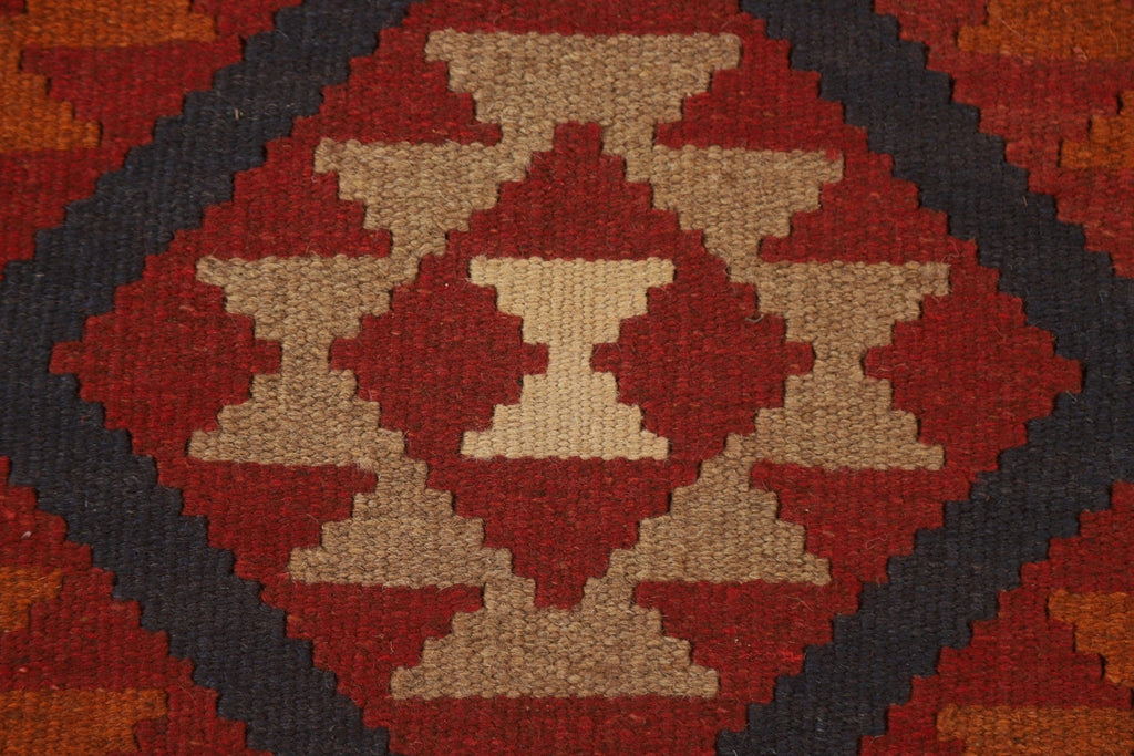 Kilim Reversible Wool Runner Rug 3x7