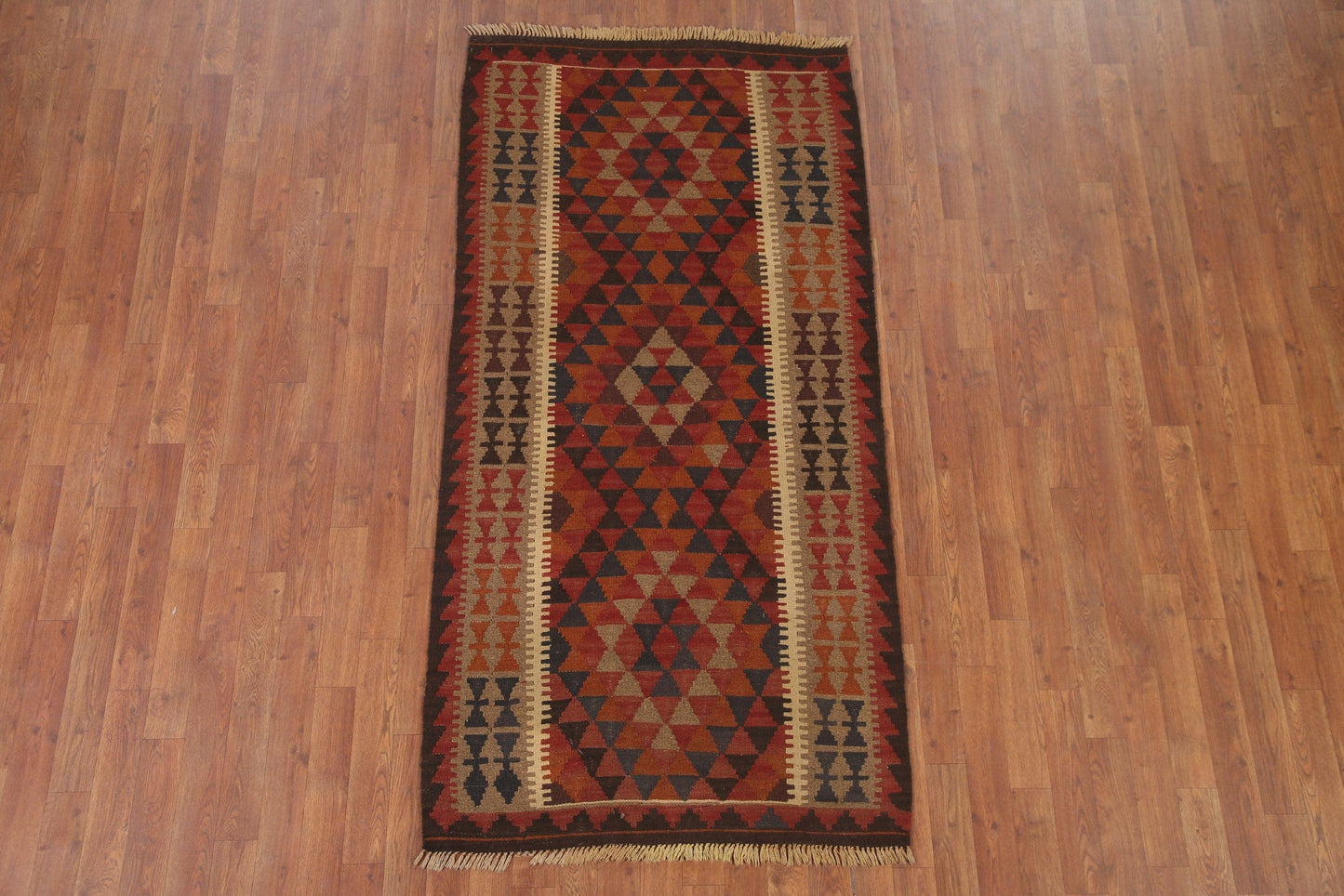 Colorful Kilim Oriental Runner Rug 3x7