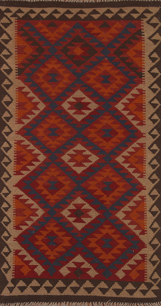 Geometric Kilim Oriental Runner Rug 3x7