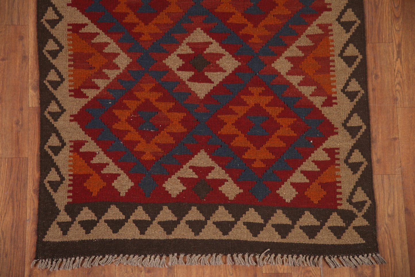 Geometric Kilim Oriental Runner Rug 3x7