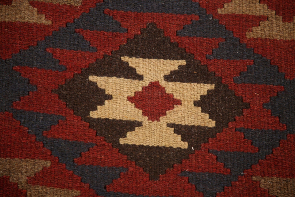 Wool Kilim Geometric Area Rug 4x7