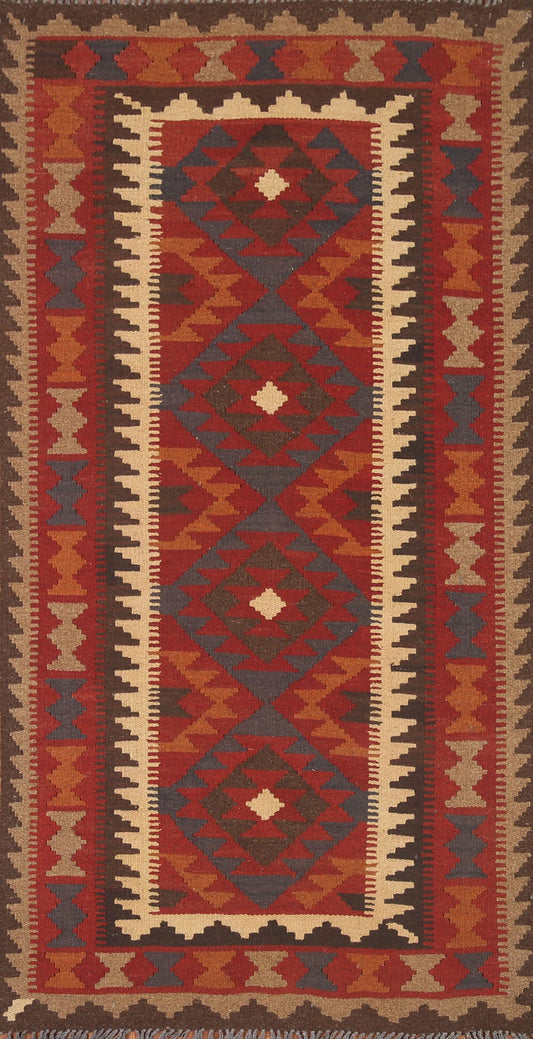 Geometric Kilim Oriental Runner Rug 3x7