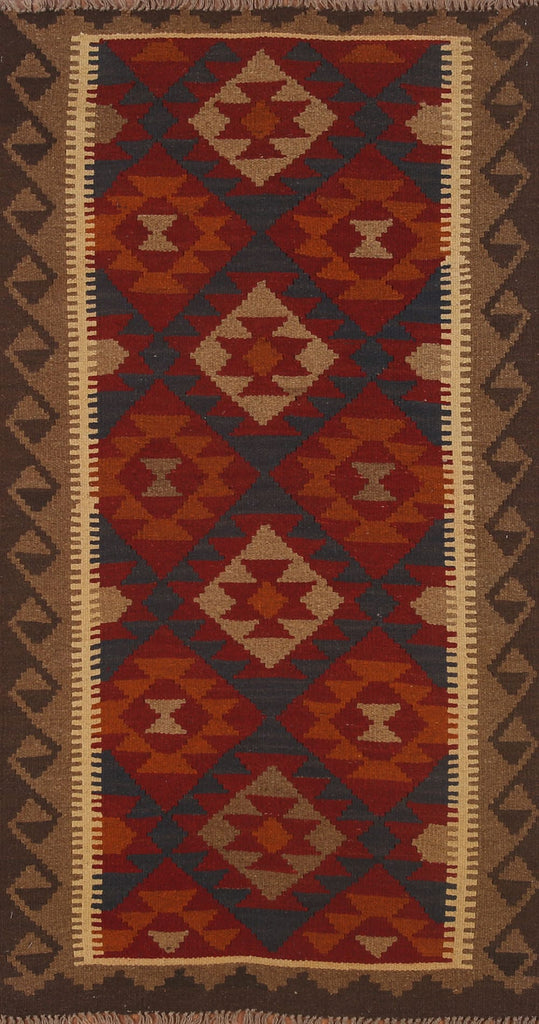 Reversible Wool Kilim Oriental Area Rug 3x6