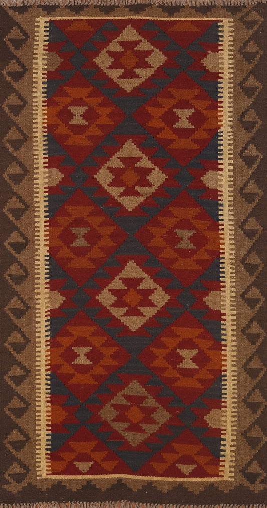 Reversible Wool Kilim Oriental Area Rug 3x6