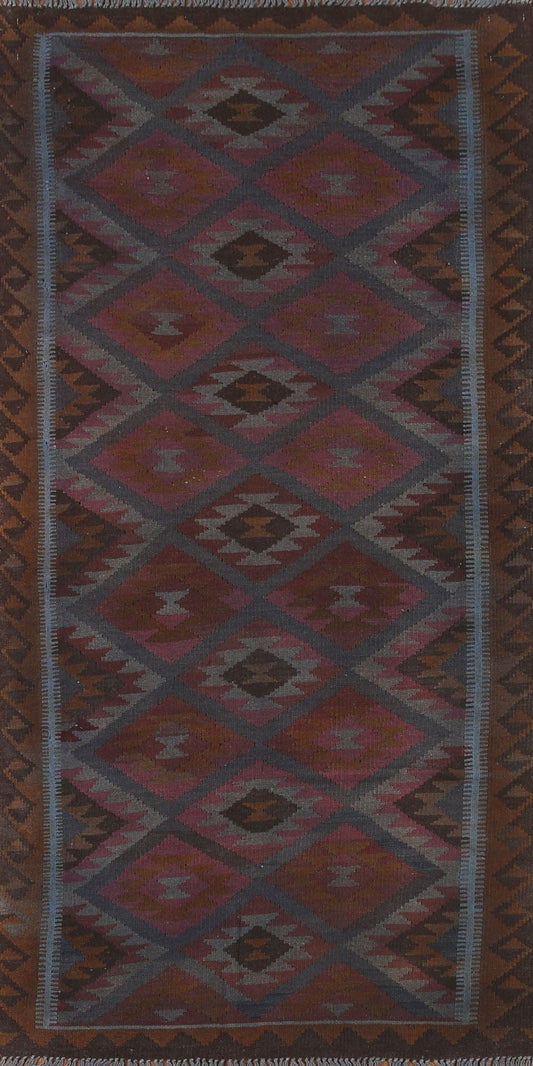 Geometric Kilim Oriental Runner Rug 3x7