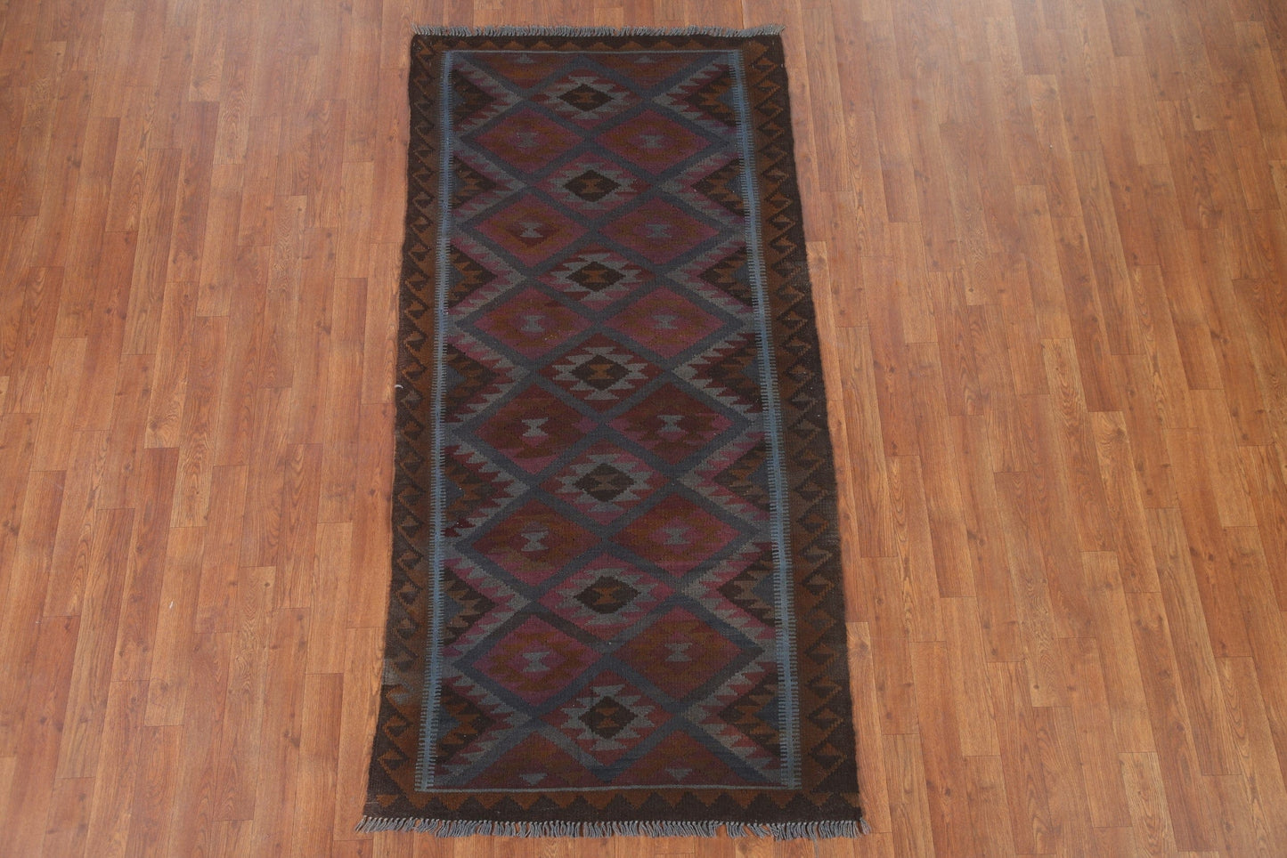 Geometric Kilim Oriental Runner Rug 3x7