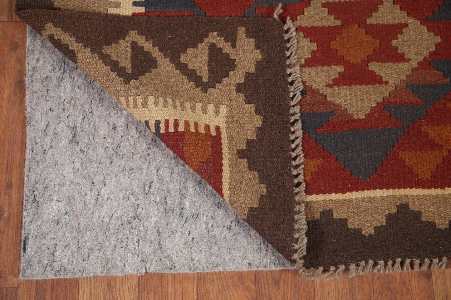 Kilim Reversible Wool Runner Rug 3x7