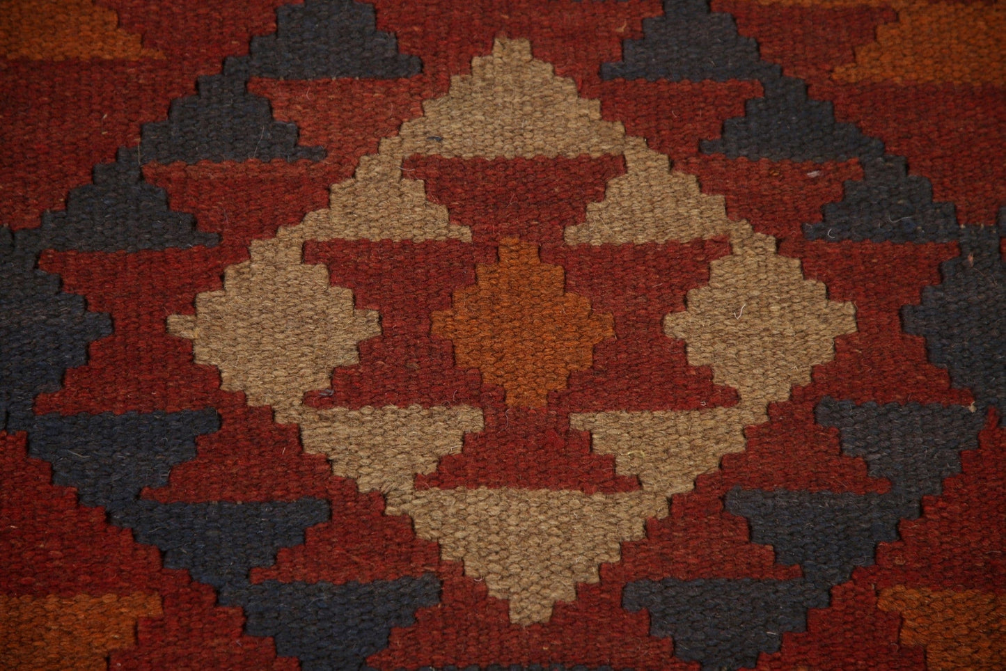 Kilim Reversible Wool Runner Rug 3x7