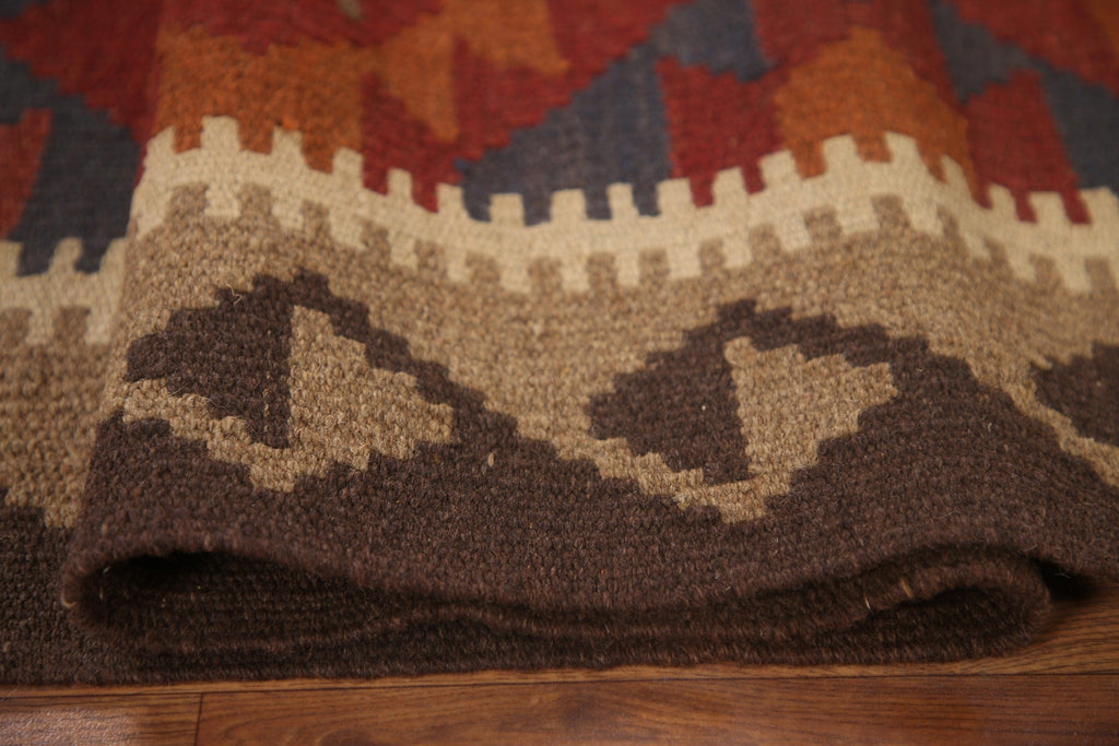 Kilim Reversible Wool Runner Rug 3x7