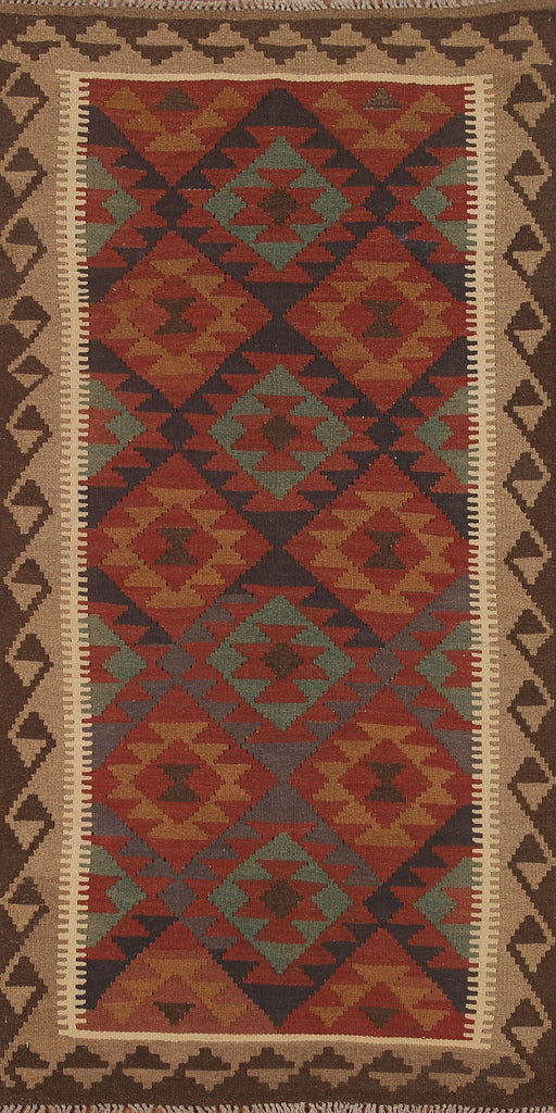 Geometric Kilim Oriental Runner Rug 3x7