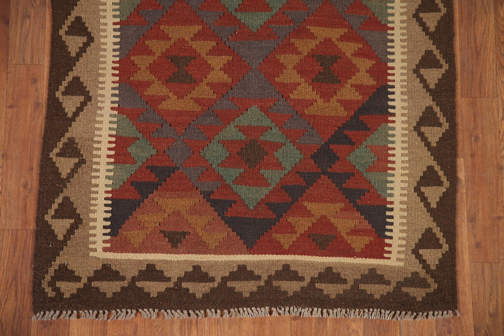 Geometric Kilim Oriental Runner Rug 3x7