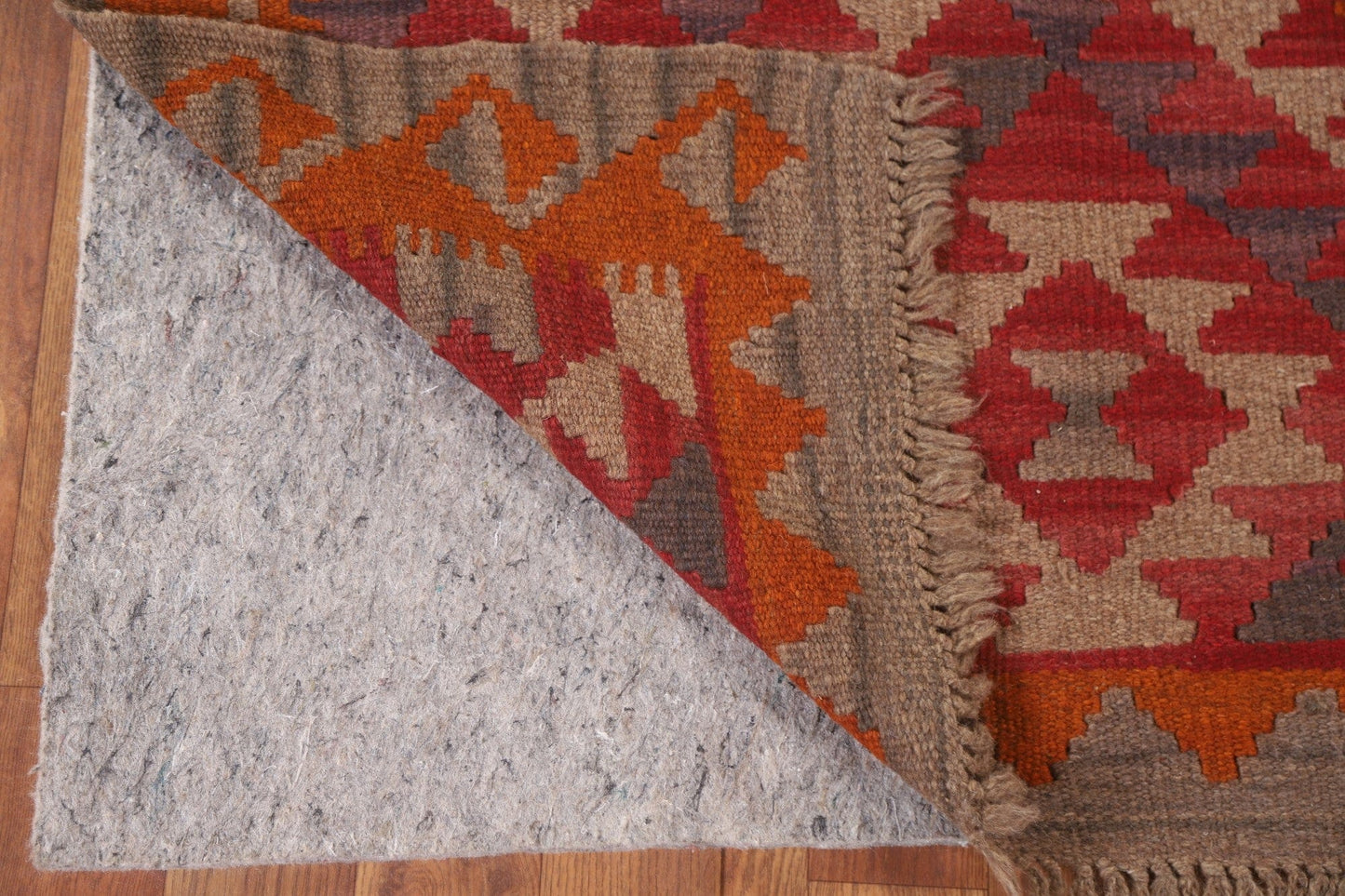 Kilim Reversible Wool Runner Rug 3x7