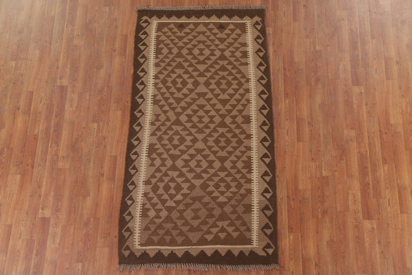 Reversible Wool Kilim Runner Rug 3x7