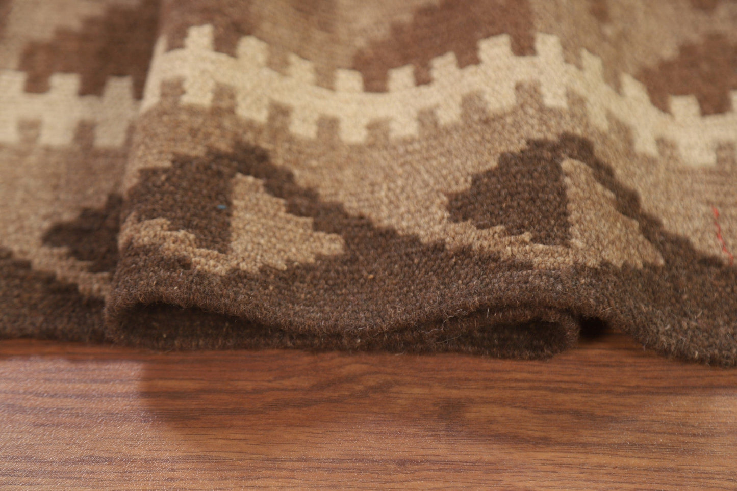 Brown Wool Kilim Oriental Runner Rug 3x7