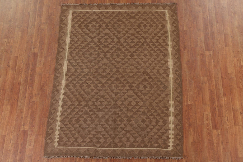 Reversible Wool Kilim Oriental Area Rug 5x7