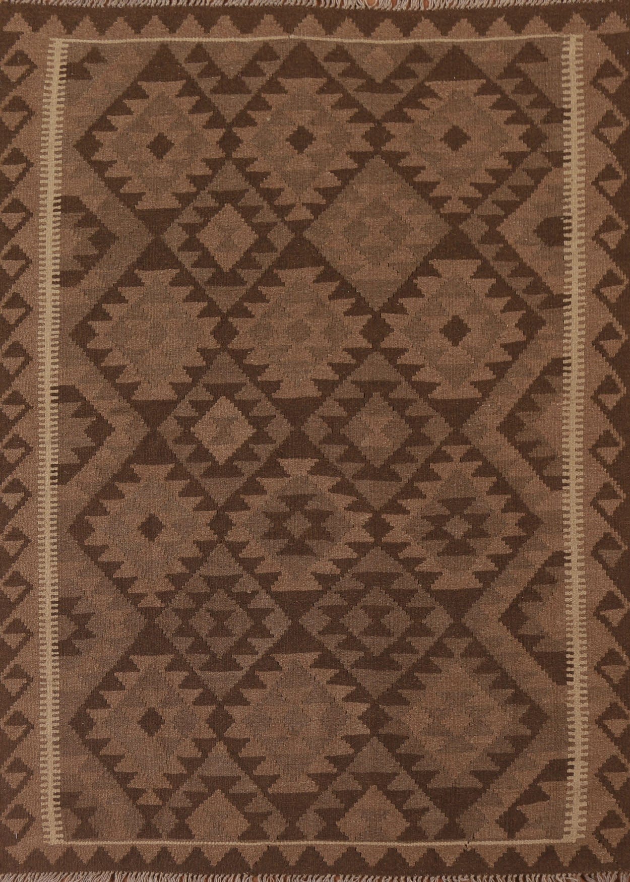 Brown Kilim Oriental Area Rug 5x7