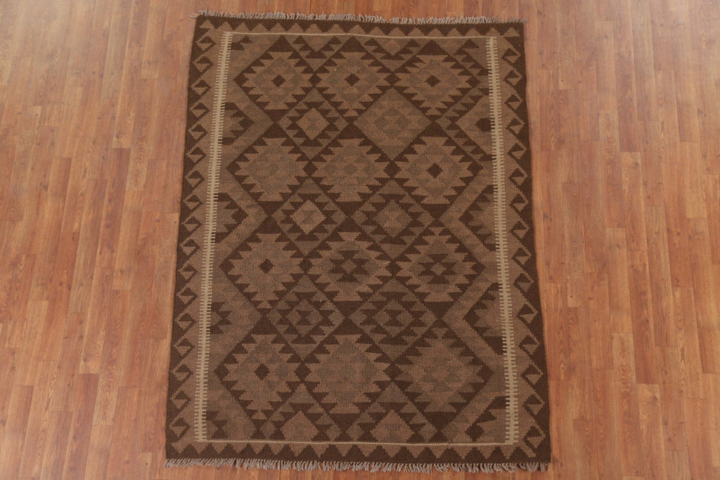 Brown Kilim Oriental Area Rug 5x7