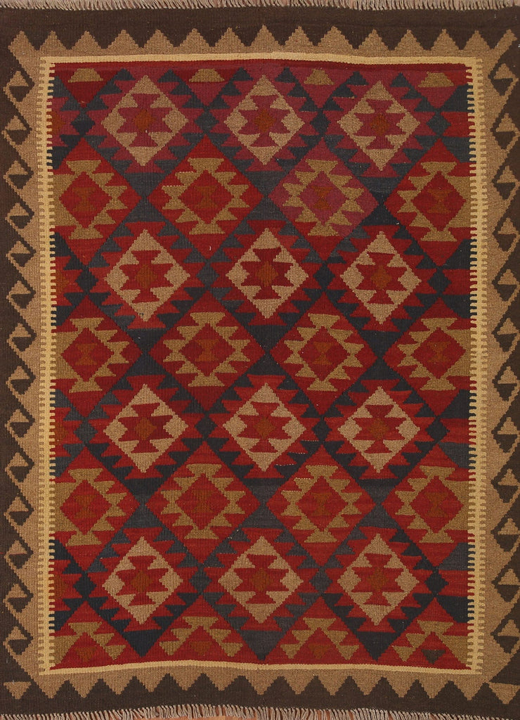 Reversible Wool Kilim Oriental Area Rug 5x7