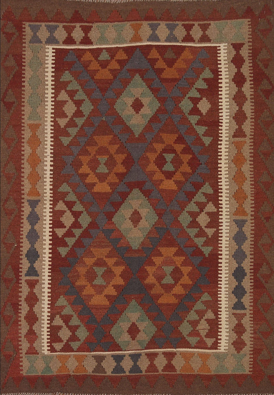 Reversible Wool Kilim Oriental Area Rug 5x7