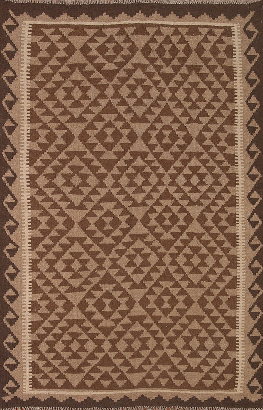 Reversible Wool Kilim Oriental Area Rug 5x7