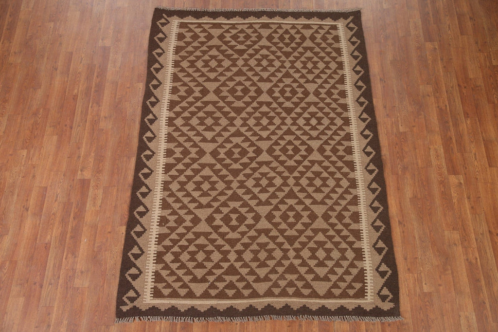 Reversible Wool Kilim Oriental Area Rug 5x7