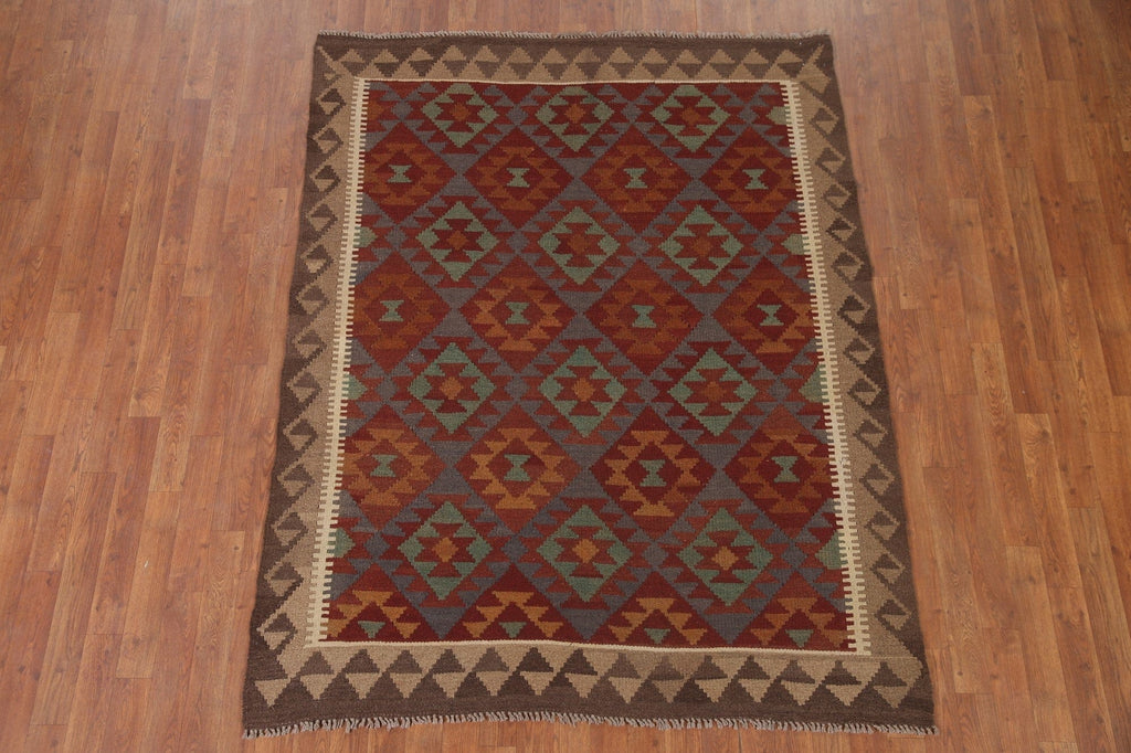 Multi-Color Kilim Oriental Area Rug 5x6