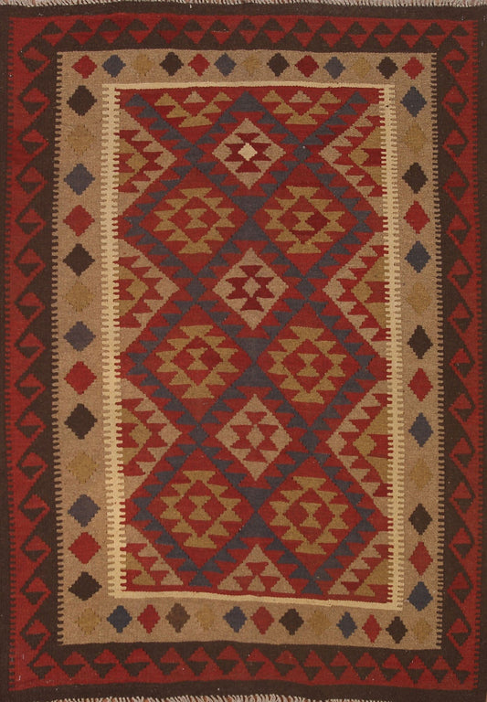 Reversible Wool Kilim Area Rug 5x7