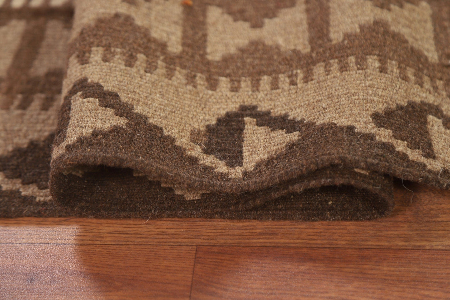 Brown Wool Kilim Oriental Area Rug 5x6