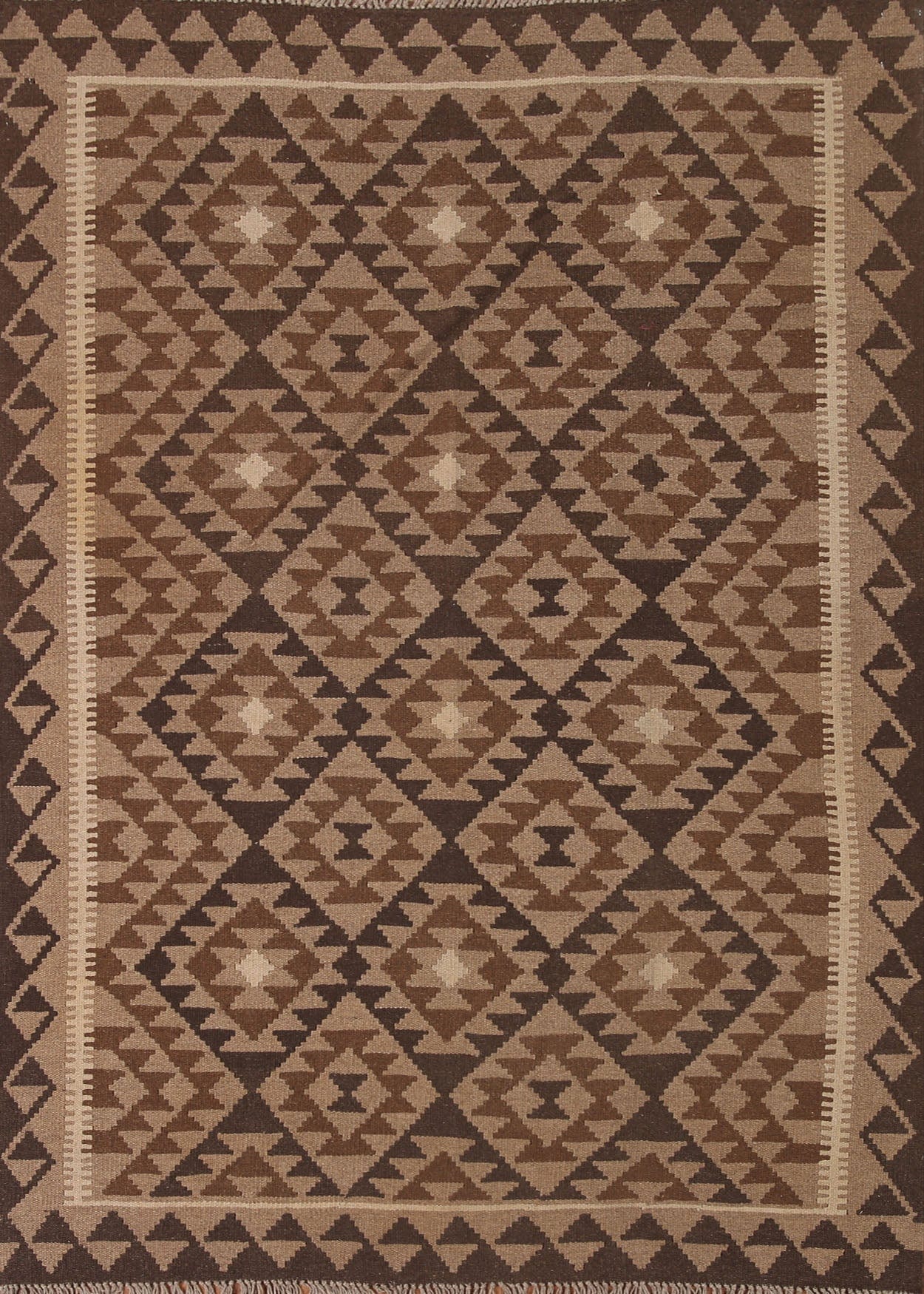 Reversible Wool Kilim Geometric Area Rug 5x7