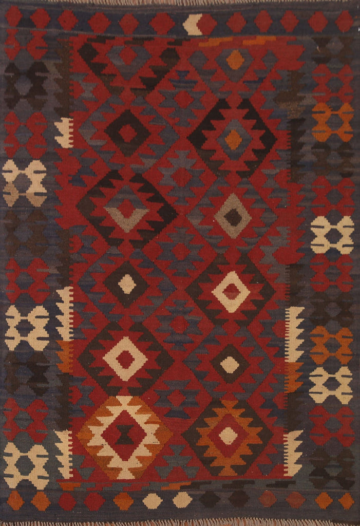 Reversible Wool Kilim Oriental Area Rug 5x7