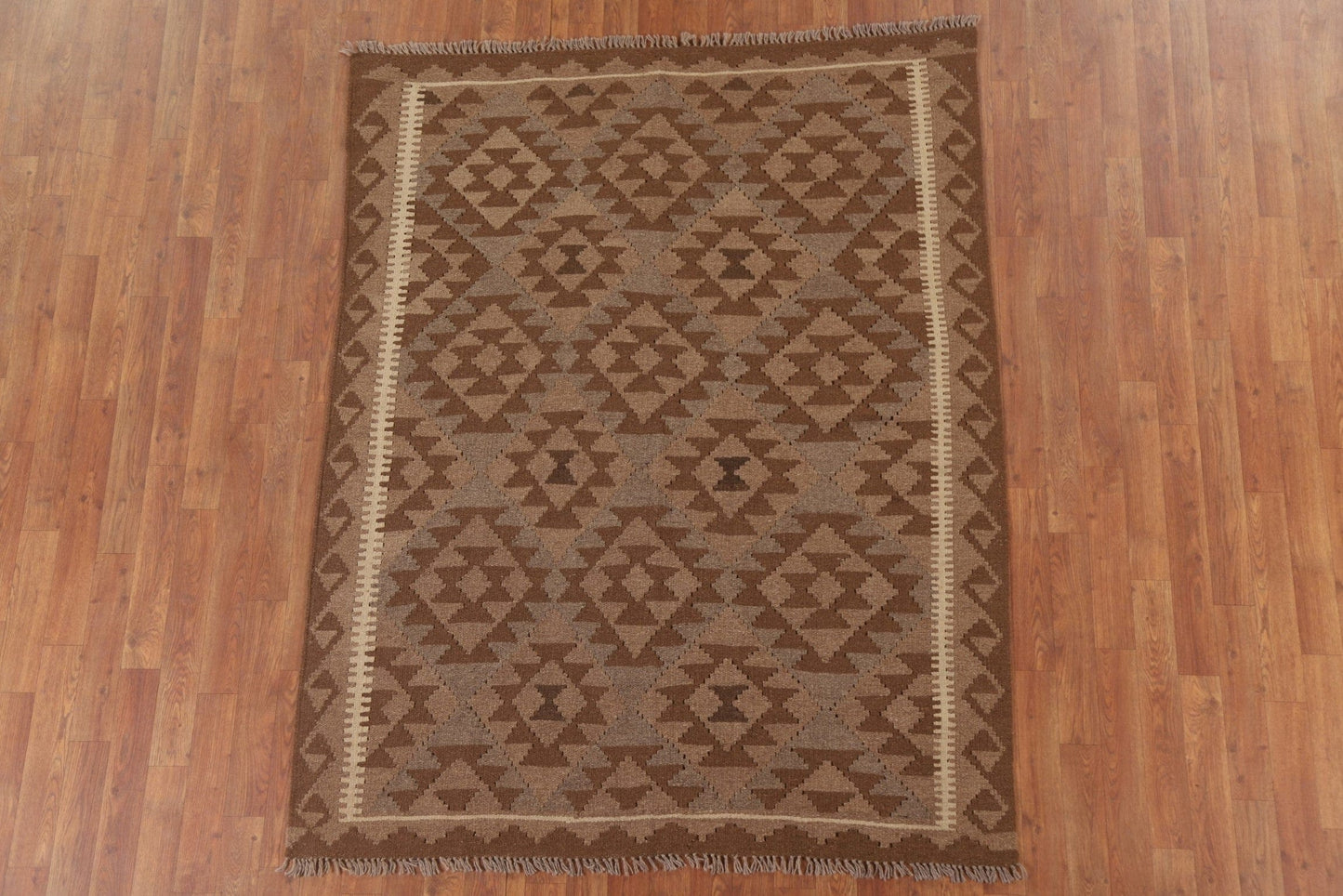 Kilim Reversible Wool Area Rug 5x6