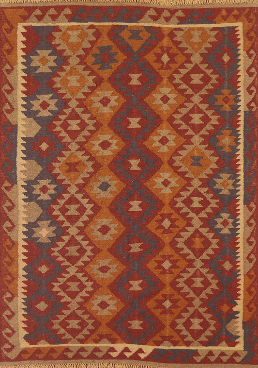 Reversible Wool Kilim Oriental Area Rug 5x6