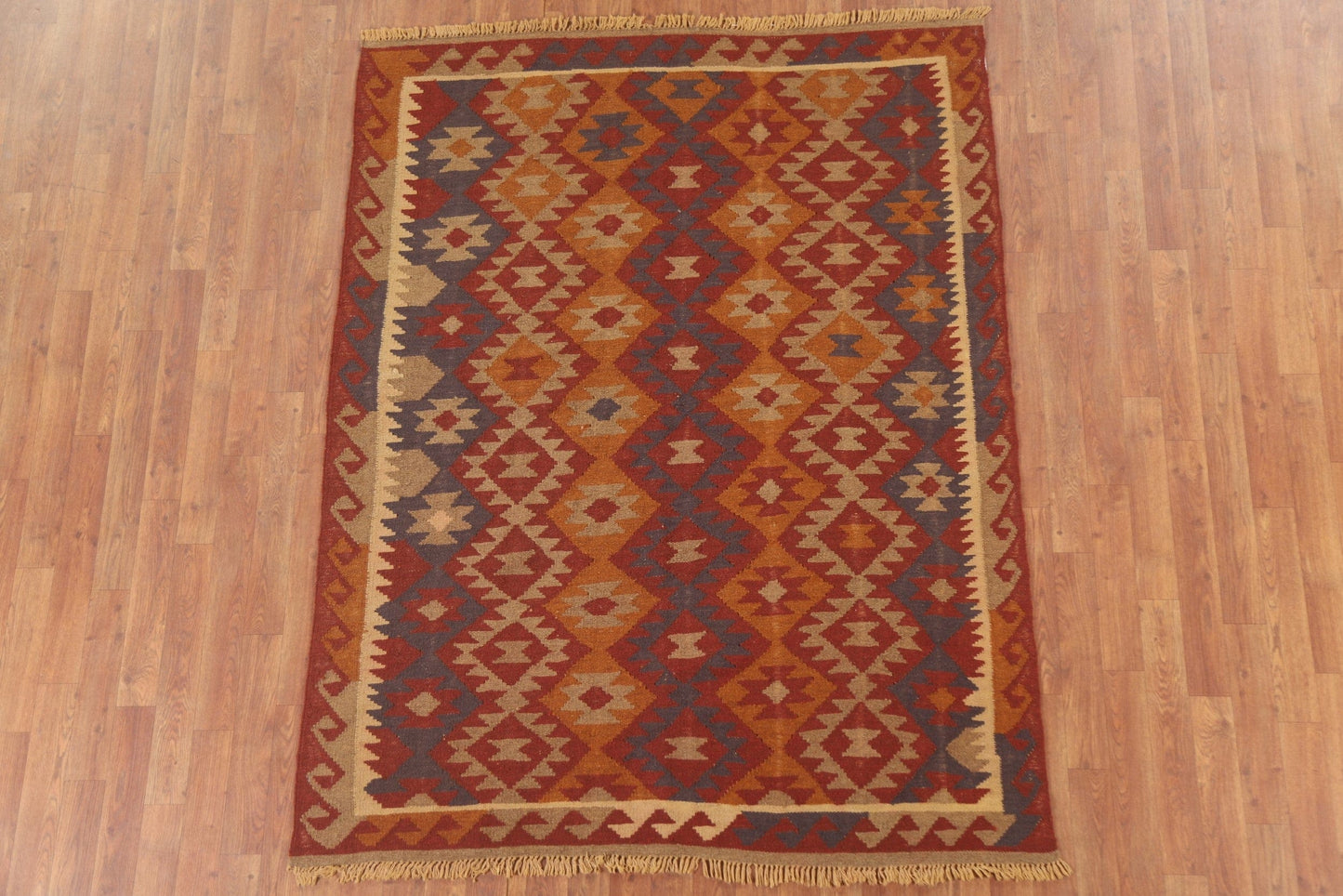 Reversible Wool Kilim Oriental Area Rug 5x6