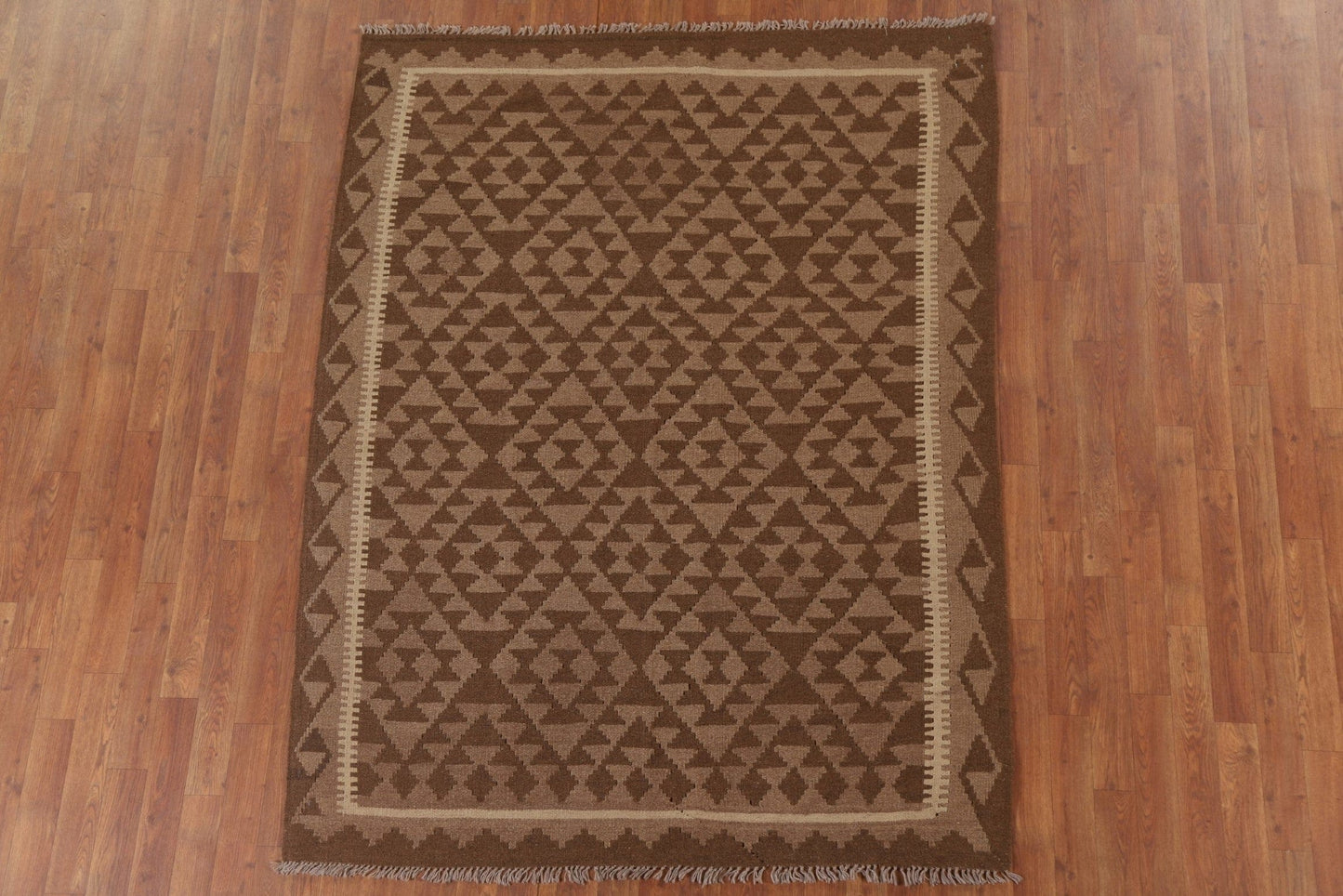 Reversible Wool Kilim Oriental Area Rug 5x7