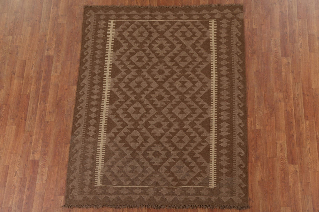 Reversible Wool Kilim Oriental Area Rug 5x6