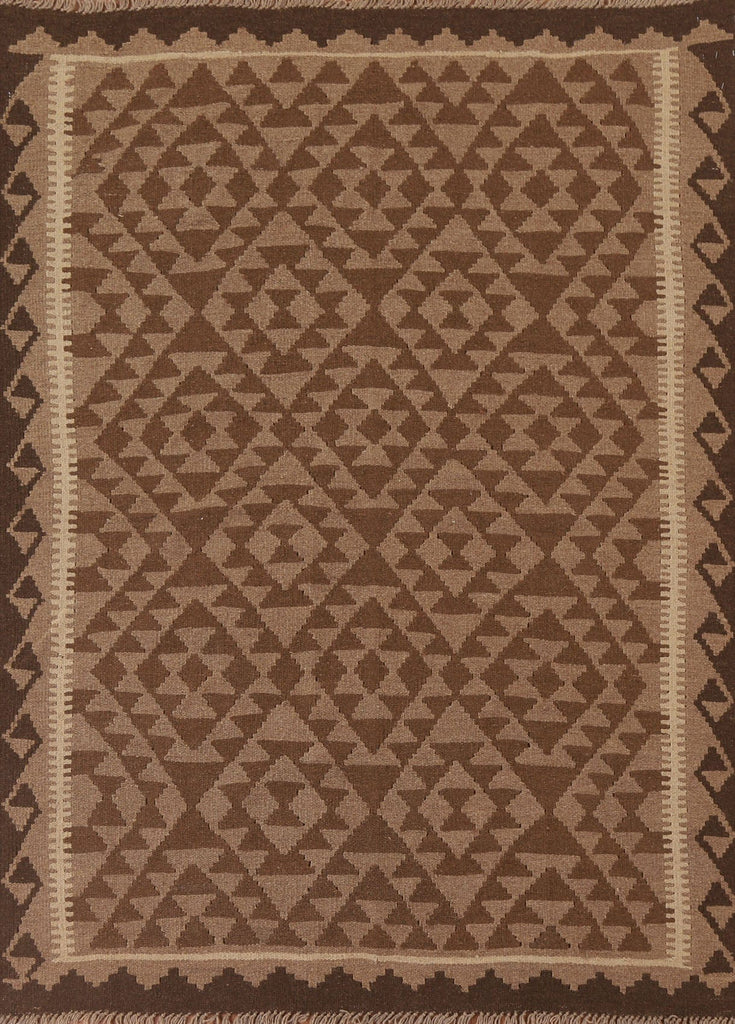 Reversible Wool Kilim Area Rug 4x6