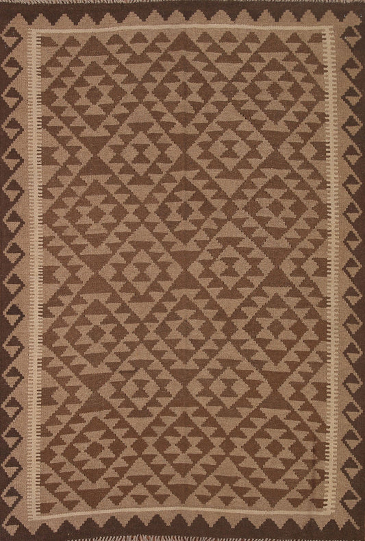 Reversible Wool Kilim Oriental Area Rug 5x7