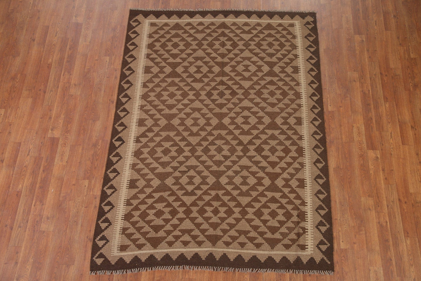 Reversible Wool Kilim Oriental Area Rug 5x7