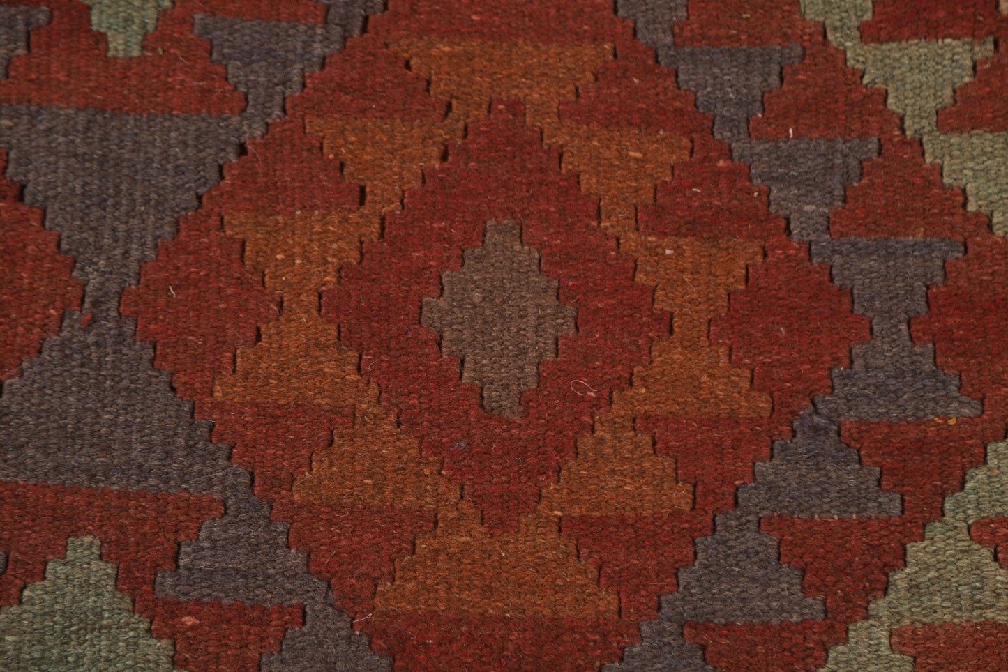 Geometric Kilim Reversible Wool Area Rug 5x7