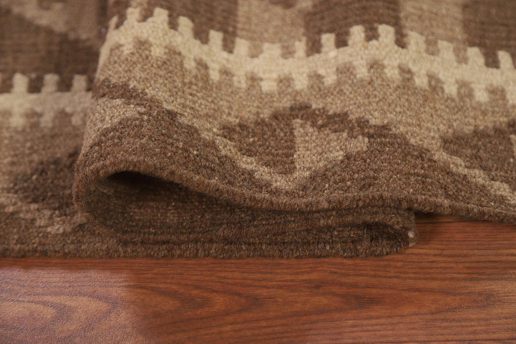 Brown Kilim Geometric Area Rug 5x7