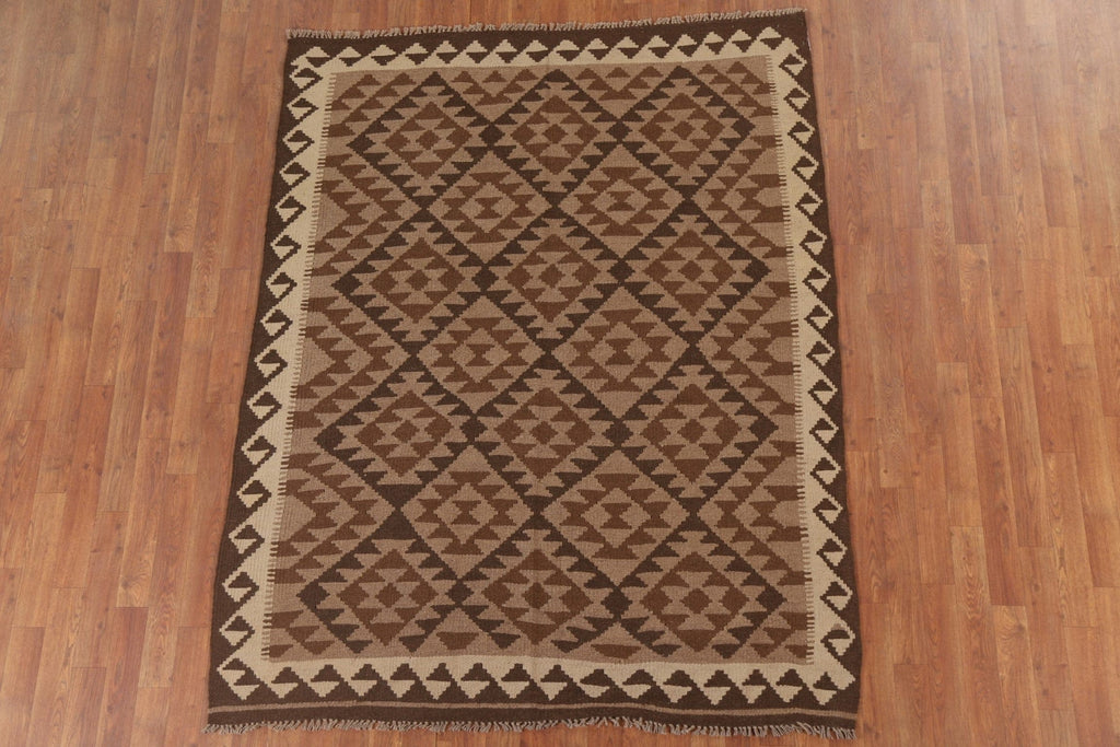 Kilim Reversible Wool Area Rug 5x7