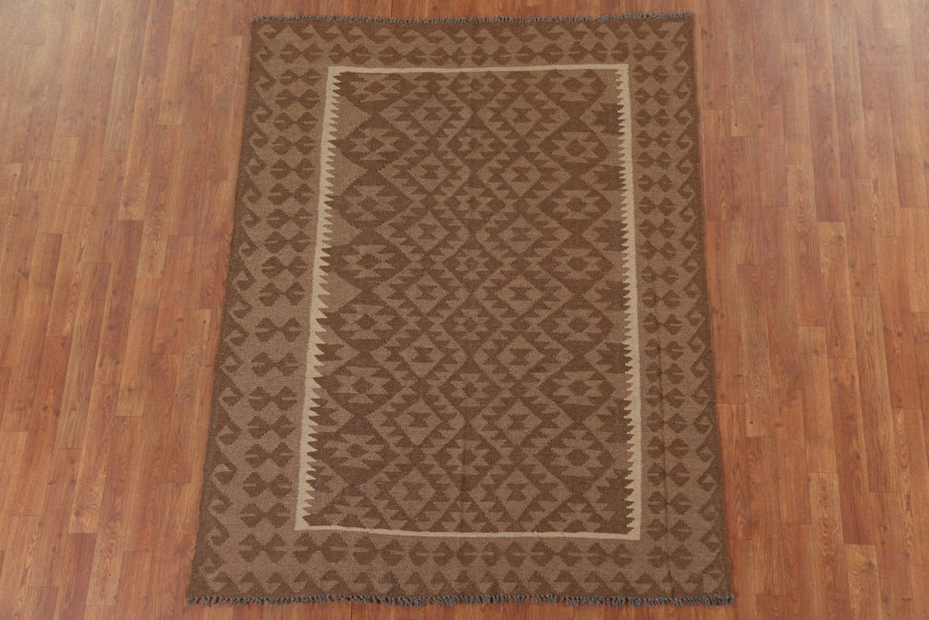 Kilim Reversible Wool Area Rug 5x6