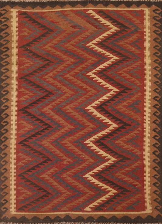 Reversible Wool Kilim Oriental Area Rug 5x7