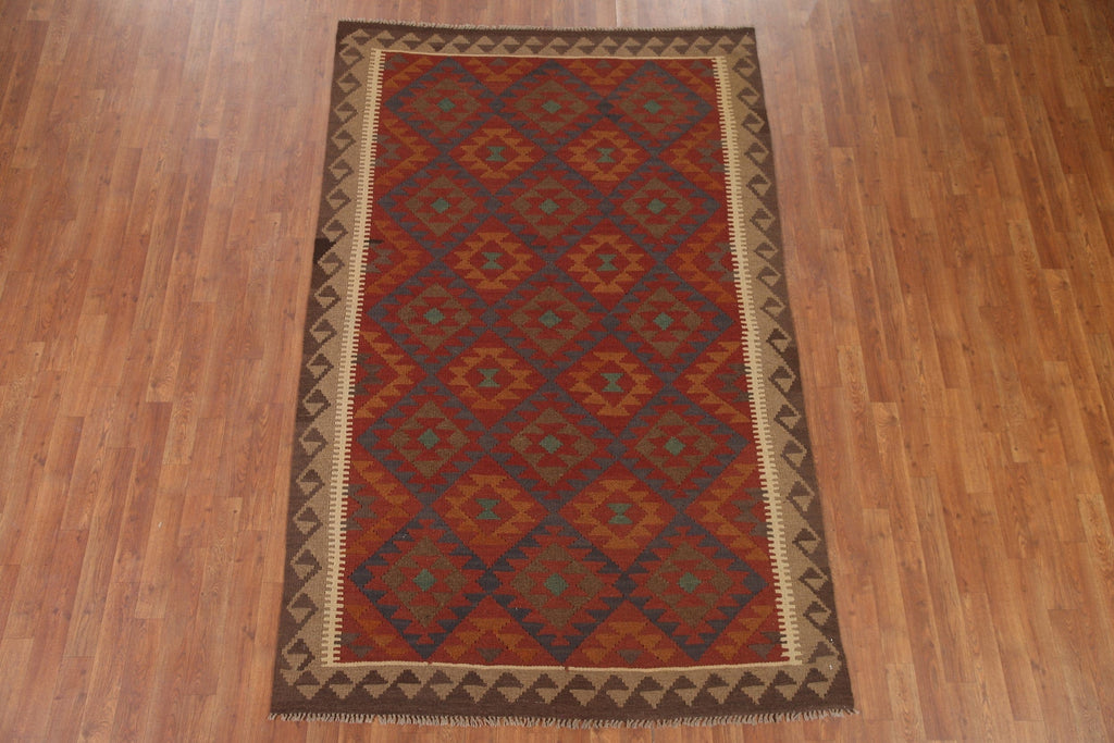 Kilim Reversible Wool Area Rug 5x8