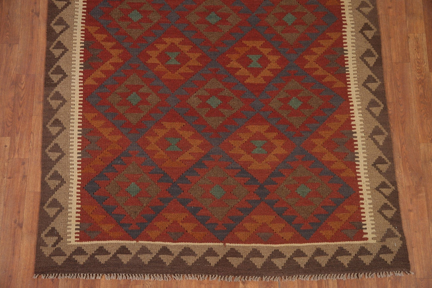 Kilim Reversible Wool Area Rug 5x8